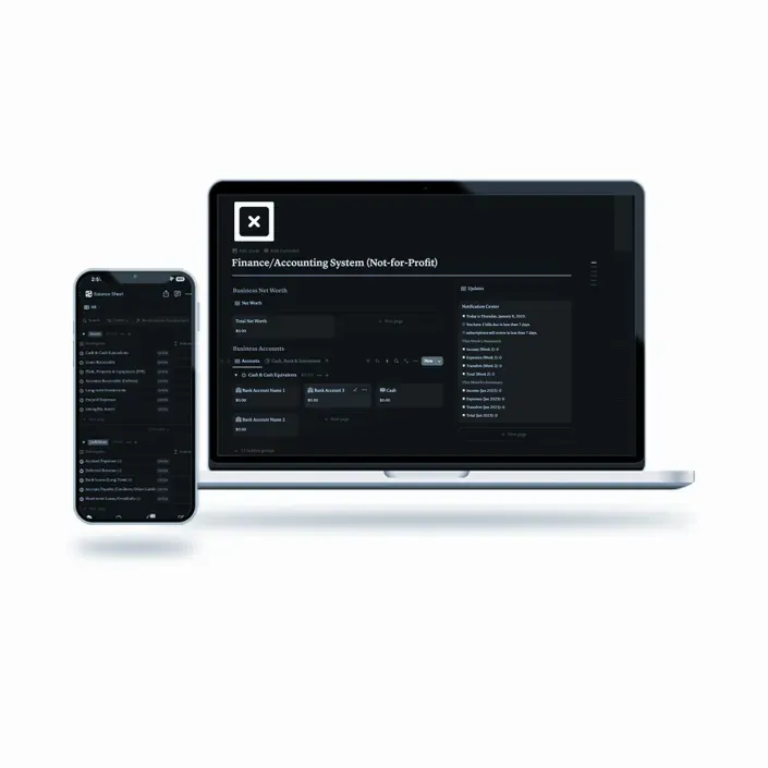 Accounting system on laptop and phone
